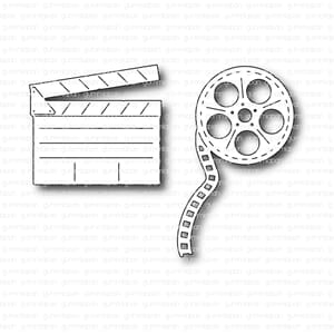 Gummiapan - Filmklapp och Filmrulle dies, str 27x24,5 mm