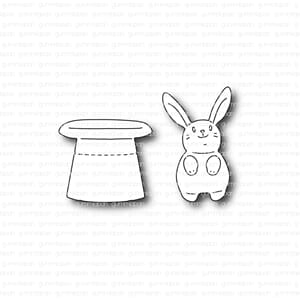 Gummiapan - Hatt og kanin dies, str 15x25,2 mm