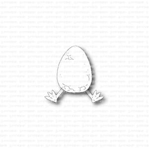 Gummiapan - Egg med kyllingføtter dies, str 20,5x27,5 mm
