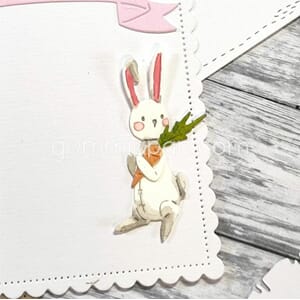 Gummiapan - Kaninbamse med gulrot dies, str 26,5x51 mm