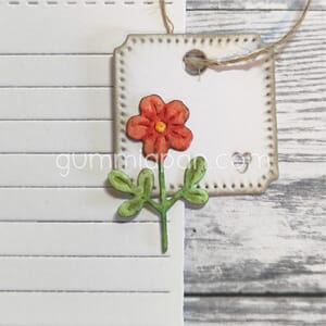 Gummiapan - Enkel blomst dies, str 17,5x27,5 mm