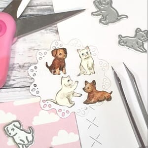 Gummiapan - Hundevalper & kattunger dies, str 16x13-20x17 mm