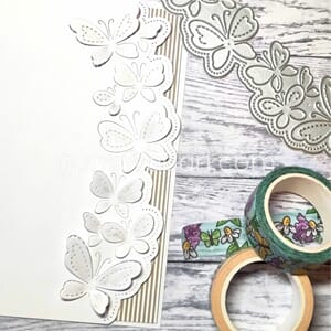 Gummiapan - Sommerfugl bord dies, str 52x150 mm