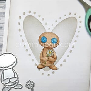 Gummiapan - Lennart med blomster dies, str 23,5 x 42 mm