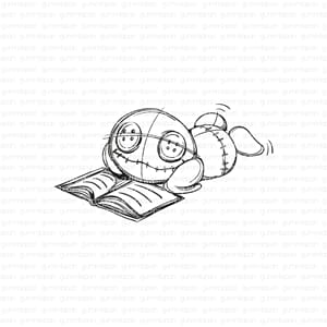 Gummiapan - Lennart leser stempel, str 70x38 mm