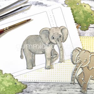 Gummiapan - Elefant dies, str 56 x 49 mm
