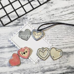 Gummiapan - Hjerte medaljong dies, str 28,5 x 14 mm