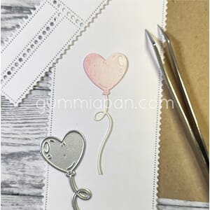 Gummiapan - Hjerteballong, str 24x69 mm