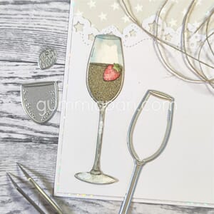 Gummiapan - Champagne glass dies, str 23,5x86 mm