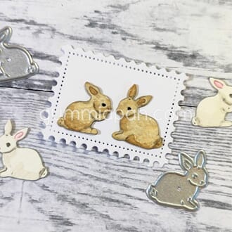 Gummiapan - Små Kaniner dies, str 17x18,5 mm