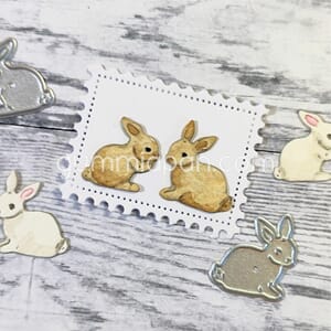 Gummiapan - Små Kaniner dies, str 17x18,5 mm