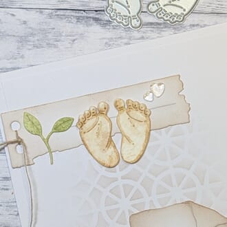 Gummiapan - Barneføtter dies, str 14x26 mm