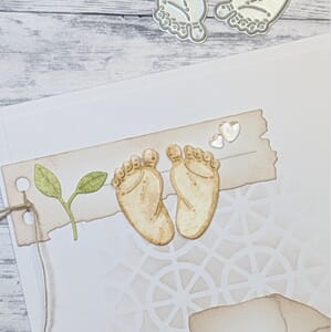 Gummiapan - Barneføtter dies, str 14x26 mm