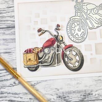 Gummiapan - Motorsykkel fra siden, str 75 x 61mm