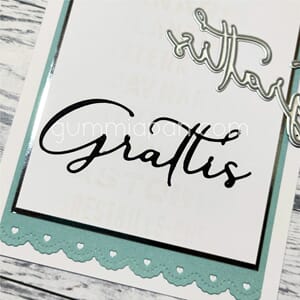 Gummiapan - Grattis, str 75 x 28,5 mm