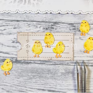 Gummiapan - Små kyllinger, str 11,5x17,5, 12x19, 13x19 mm