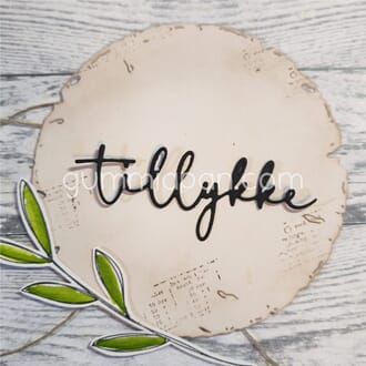 Gummiapan - Tillykke, str 67,5 x 26 mm