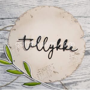 Gummiapan - Tillykke, str 67,5 x 26 mm