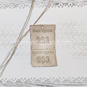 Gummiapan - Garderobe billett, str 30,5 x 50,5 mm