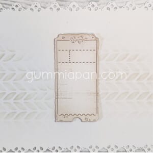 Gummiapan - Jordbær billett, str 54,5 x 27,5 mm