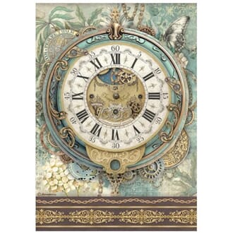 Stamperia - Gardens of Time A4 Rice Paper Big Clock