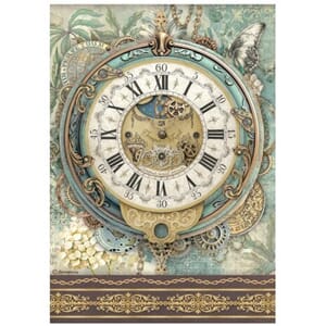 Stamperia - Gardens of Time A4 Rice Paper Big Clock