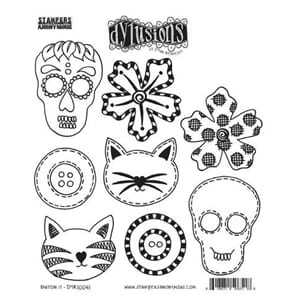 Dylusions - Button It Dylusions Cling Stamps