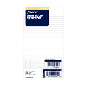 Filofax - Personal White Ruled Notepaper Refill, 30 ark