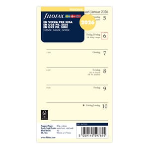 Filofax - Refill Personal 2026 Uke pr side