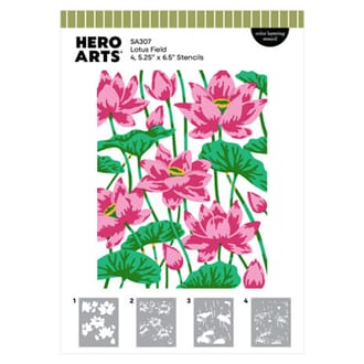 Hero Arts - Tranquil Garden Layering Stencil Set Lotus Field