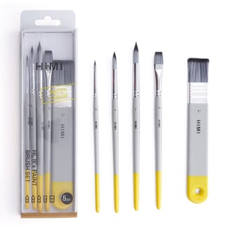 HIMI Semi - Grå Watercolour Akvarell Penselsett, 5stk