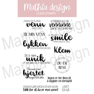 Mathia design - Du er unik clear stamps, str 10,2x15,3 cm