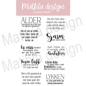 Mathia design - Sjarm har ingen alder clear stamps