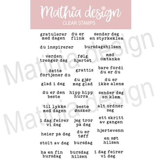 Mathia design - Styrkeklem clear stamps, str 10,2x15,3 cm