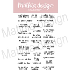 Mathia design - Styrkeklem clear stamps, str 10,2x15,3 cm