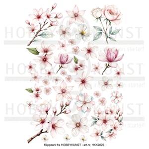 Klippeark - Rosa blomster