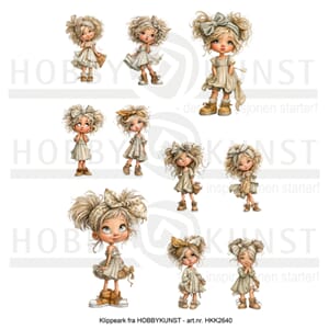 Klippeark - Søte jenter i duse farger
