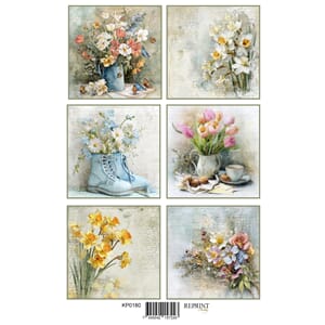 Reprint klippeark -  Hello Spring Flowers, str A4