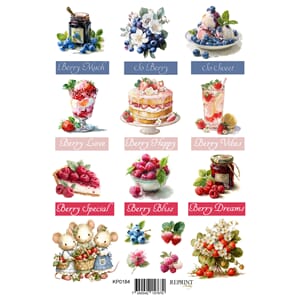Reprint klippeark -  Summer Garden Berries, str A4