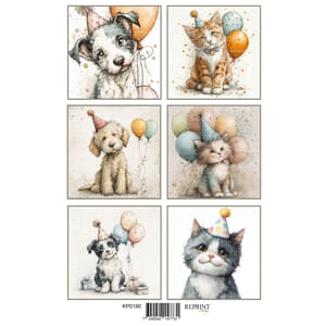 Reprint klippeark -  Cats and Dogs, str A4