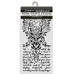 Stamperia - Gardens of Time Thick Stencil 12x25cm Clock and