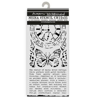 Stamperia - Gardens of Time Thick Stencil 12x25cm Clock and