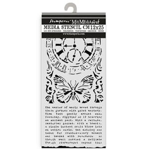Stamperia - Gardens of Time Thick Stencil 12x25cm Clock and