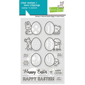 Lawn Fawn - Stamp 'N Stencil Easter Eggs Clear Stamps