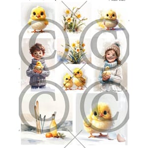 Papirdesign - Påskebarn Motivark, A4