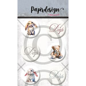 Papirdeisgn - Dåp 1 Buttons, 6/Pkg
