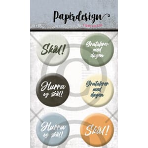Papirdeisgn - Skål Buttons, 6/Pkg