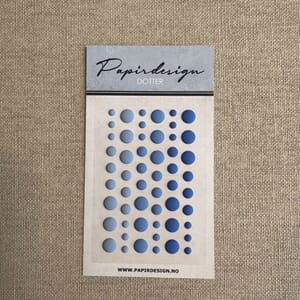 Papirdesign - Dotter blå, matte, ass størrelser, 54 stk