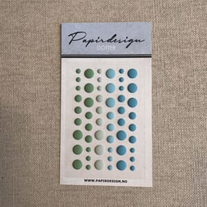 Papirdeisgn - Dotter grønn, matte, ass størrelser, 54 stk