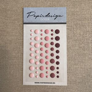 Papirdeisgn - Dotter rosa, matte, ass størrelser, 54 stk
